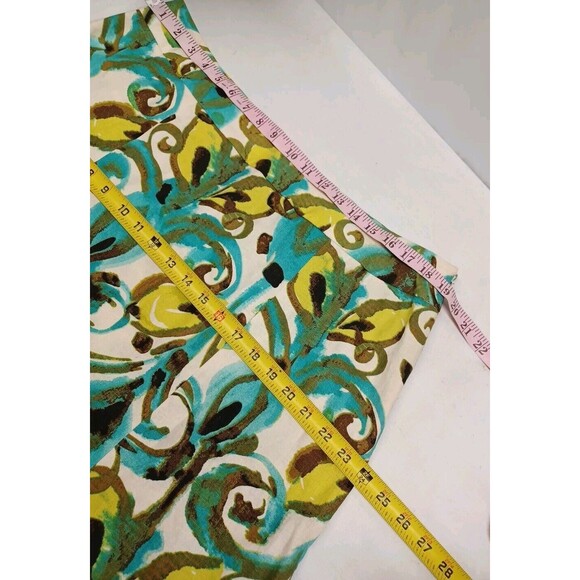 Kasper Essential Sportswear Watercolor Skirt Linen Blend A line Sz 16W - Picture 6 of 9